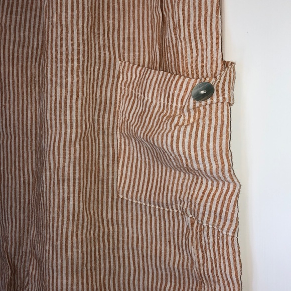 Goddess Gear 100% Linen pants in orange pinstripe. Size XL - Picture 3 of 3